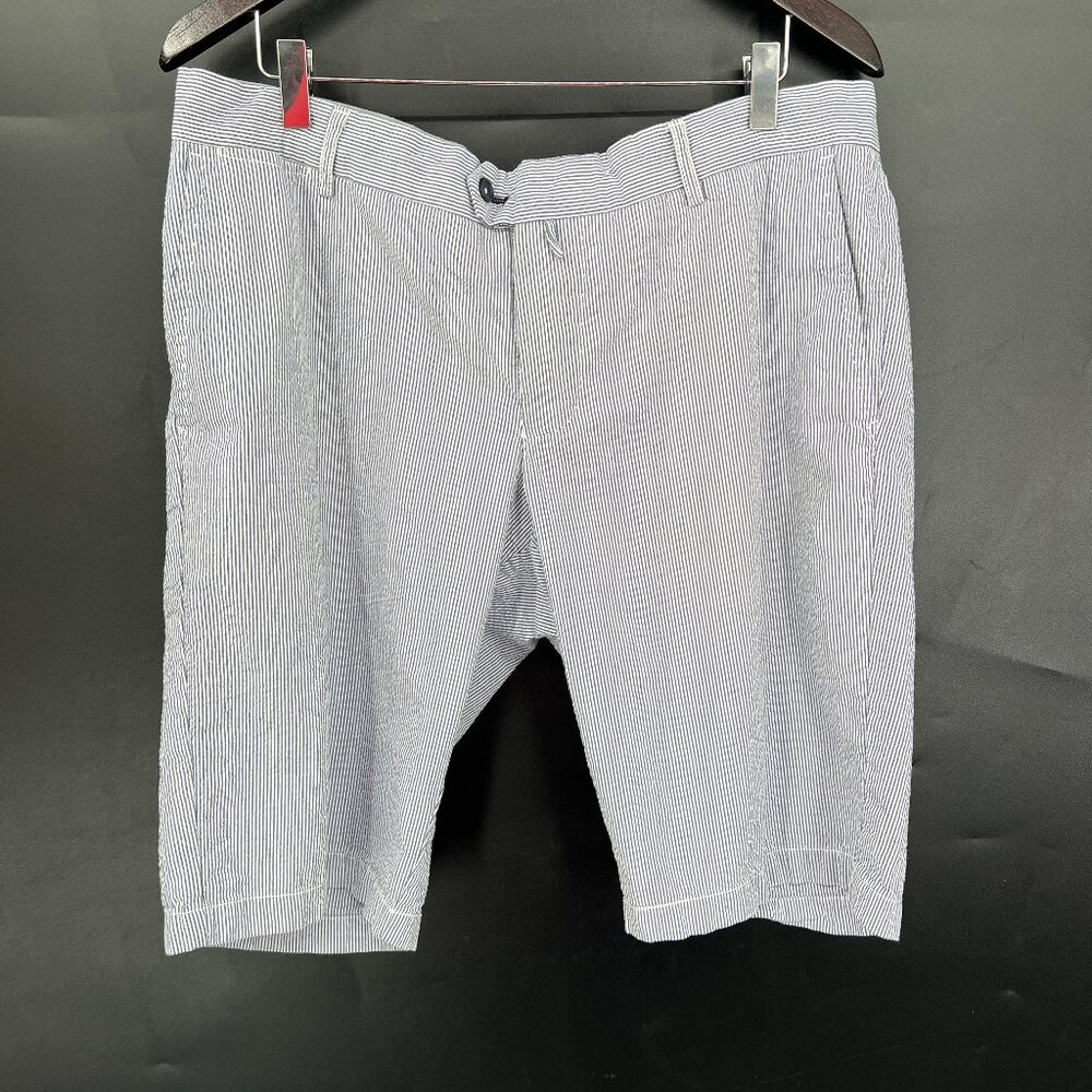 Gutteridge Dal 1878 blue pinstripe seersucker shorts preppy nautical 54 38 Men's